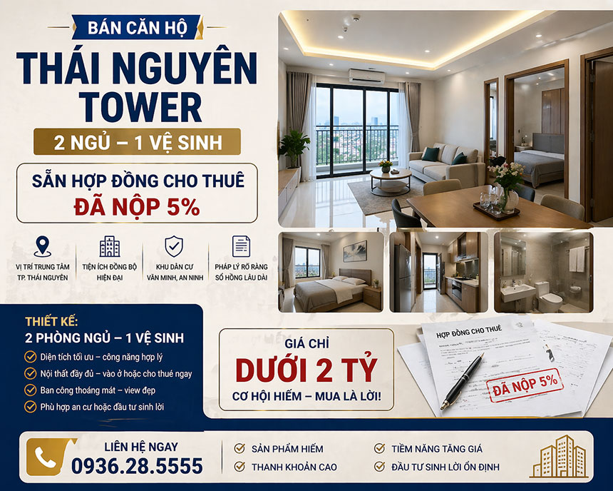 Bán căn hộ tower 1 ngủ tầng trung CCB168