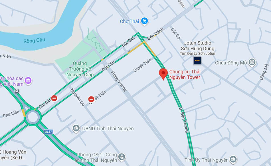vị trí dự án Chung cư Thái Nguyên Tower
